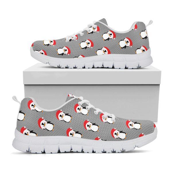 Christmas Sneaker, Christmas Santa Penguin Pattern Print Running Shoes, Christmas Shoes, Christmas Running Shoes, Christmas Shoes 2023