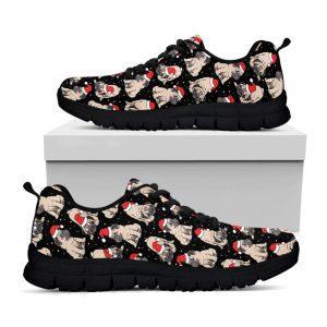 Christmas Sneaker, Christmas Santa Pug Pattern Print…