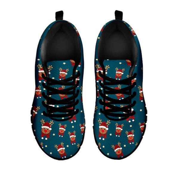 Christmas Sneaker, Christmas Santa Reindeer Pattern Print Running Shoes, Christmas Shoes, Christmas Running Shoes, Christmas Shoes 2023