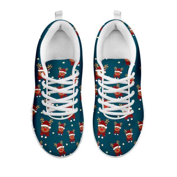 Christmas Sneaker, Christmas Santa Reindeer Pattern Print Running Shoes, Christmas Shoes, Christmas Running Shoes, Christmas Shoes 2023