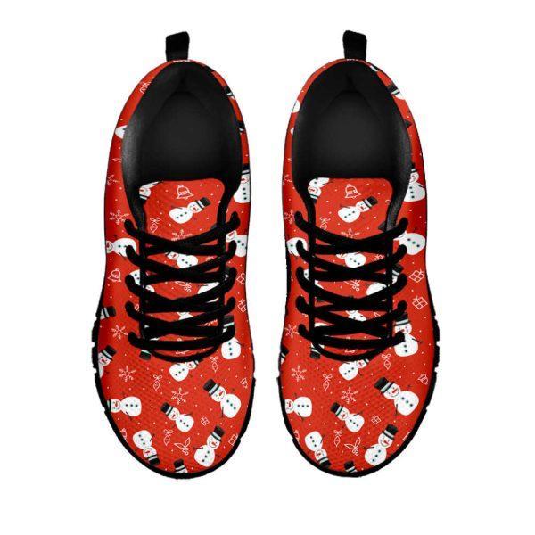 Christmas Sneaker, Christmas Snowman Pattern Print Running Shoes, Christmas Shoes, Christmas Running Shoes, Christmas Shoes 2023