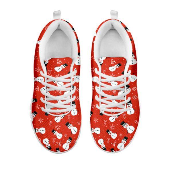 Christmas Sneaker, Christmas Snowman Pattern Print Running Shoes, Christmas Shoes, Christmas Running Shoes, Christmas Shoes 2023