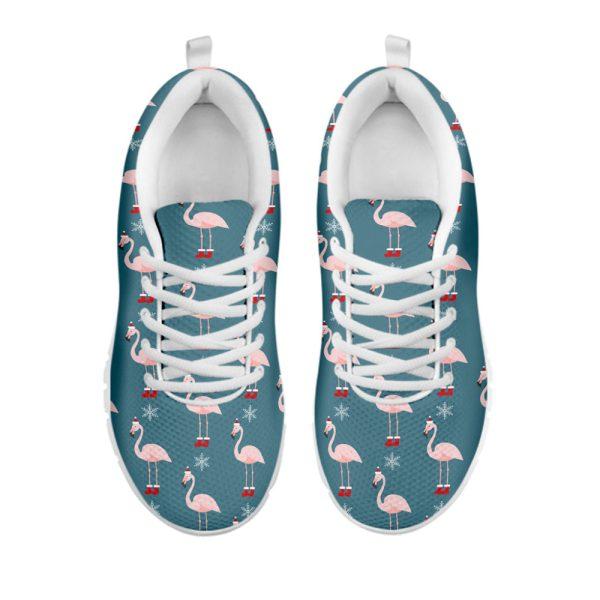 Christmas Sneaker, Christmas Snowy Flamingo Pattern Print Running Shoes, Christmas Shoes, Christmas Running Shoes, Christmas Shoes 2023