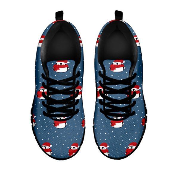 Christmas Sneaker, Christmas Snowy Penguin Pattern Print Running Shoes, Christmas Shoes, Christmas Running Shoes, Christmas Shoes 2023