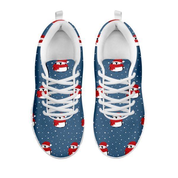 Christmas Sneaker, Christmas Snowy Penguin Pattern Print Running Shoes, Christmas Shoes, Christmas Running Shoes, Christmas Shoes 2023