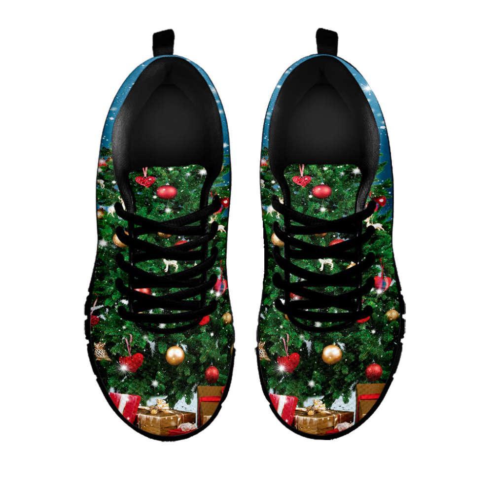 Christmas Sneaker, Christmas Tree And Snow Print Running Shoes, Christmas Shoes, Christmas Running Shoes, Christmas Shoes 2023 Christmas Sneaker, Christmas Tree And Snow Print Running Shoes, Christmas Shoes, Christmas Running Shoes, Christmas Shoes 2023