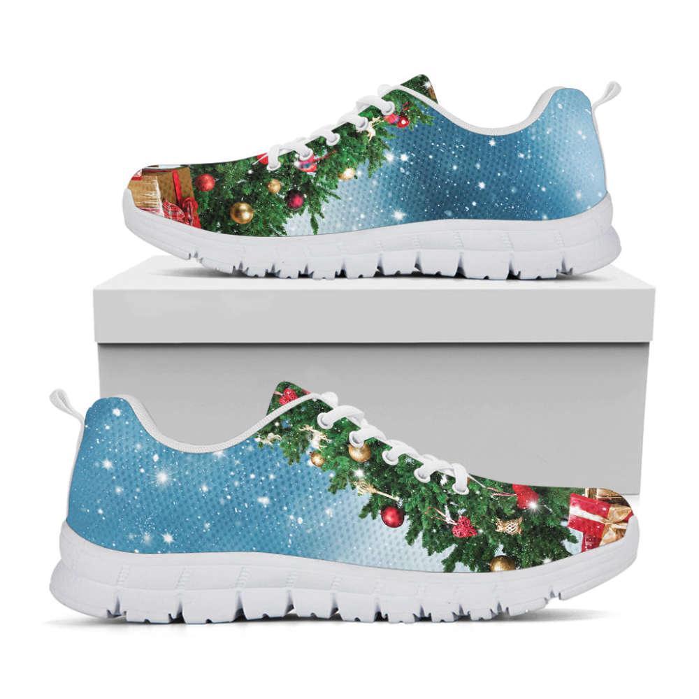 Christmas Sneaker, Christmas Tree And Snow Print Running Shoes, Christmas Shoes, Christmas Running Shoes, Christmas Shoes 2023 Christmas Sneaker, Christmas Tree And Snow Print Running Shoes, Christmas Shoes, Christmas Running Shoes, Christmas Shoes 2023