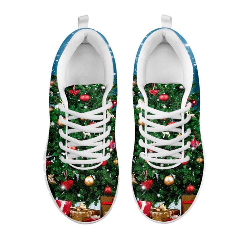 Christmas Sneaker, Christmas Tree And Snow Print Running Shoes, Christmas Shoes, Christmas Running Shoes, Christmas Shoes 2023 Christmas Sneaker, Christmas Tree And Snow Print Running Shoes, Christmas Shoes, Christmas Running Shoes, Christmas Shoes 2023