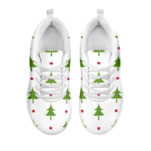 Christmas Sneaker, Christmas Tree And Star Pattern Print Running Shoes, Christmas Shoes, Christmas Running Shoes, Christmas Shoes 2023