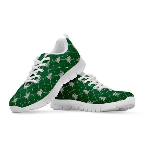 Christmas Sneaker, Christmas Tree Knitted Pattern Print Running Shoes, Christmas Shoes, Christmas Running Shoes, Christmas Shoes 2023