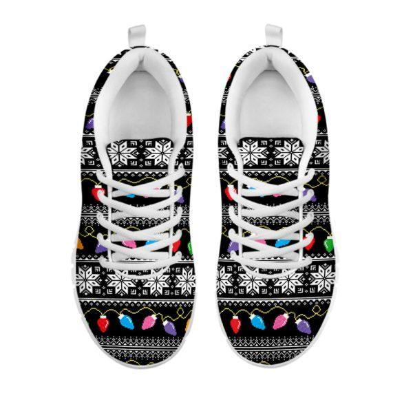 Christmas Sneaker, Christmas Tree Lights Print Running Shoes, Christmas Shoes, Christmas Running Shoes, Christmas Shoes 2023