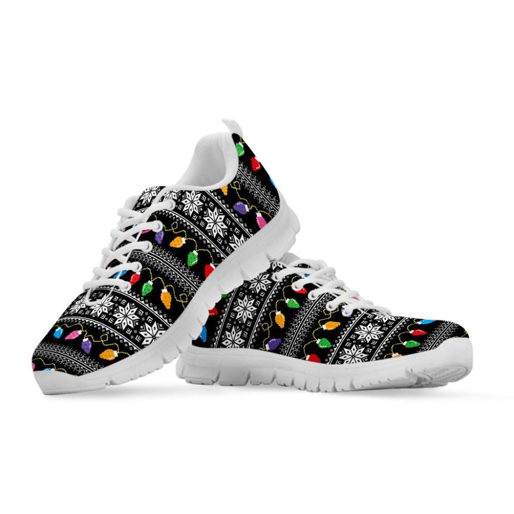 Christmas Sneaker, Christmas Tree Lights Print Running Shoes, Christmas Shoes, Christmas Running Shoes, Christmas Shoes 2023