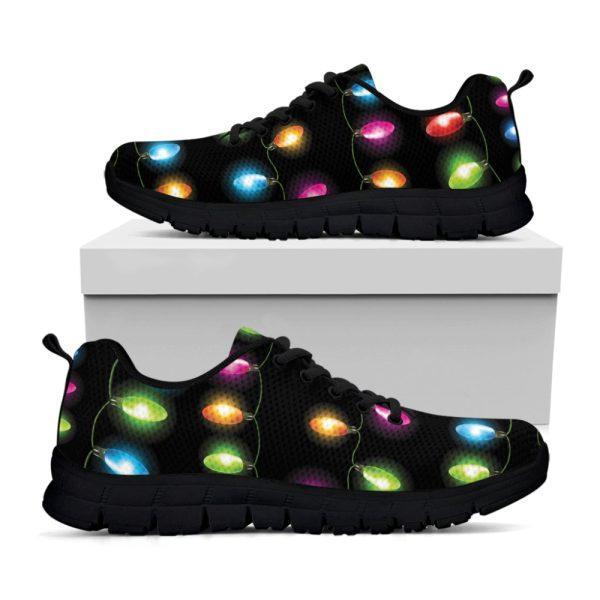 Christmas Sneaker, Colorful Christmas Lights Print Running Shoes, Christmas Shoes, Christmas Running Shoes, Christmas Shoes 2023