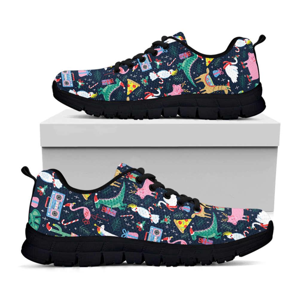 Christmas Sneaker, Funny Christmas Animals Pattern Print Running Shoes, Christmas Shoes, Christmas Running Shoes, Christmas Shoes 2023