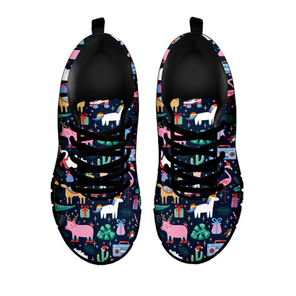 Christmas Sneaker, Funny Christmas Animals Pattern Print Running Shoes, Christmas Shoes, Christmas Running Shoes, Christmas Shoes 2023