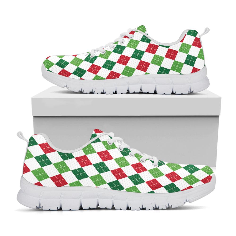 Christmas Sneaker, Merry Christmas Argyle Pattern Print Running Shoes, Christmas Shoes, Christmas Running Shoes, Christmas Shoes 2023 Christmas Sneaker, Merry Christmas Argyle Pattern Print Running Shoes, Christmas Shoes, Christmas Running Shoes, Christmas Shoes 2023