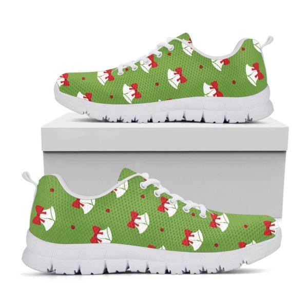 Christmas Sneaker, Merry Christmas Bells Pattern Print Running Shoes, Christmas Shoes, Christmas Running Shoes, Christmas Shoes 2023