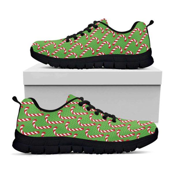 Christmas Sneaker, Merry Christmas Candy Cane Pattern Print Running Shoes, Christmas Shoes, Christmas Running Shoes, Christmas Shoes 2023