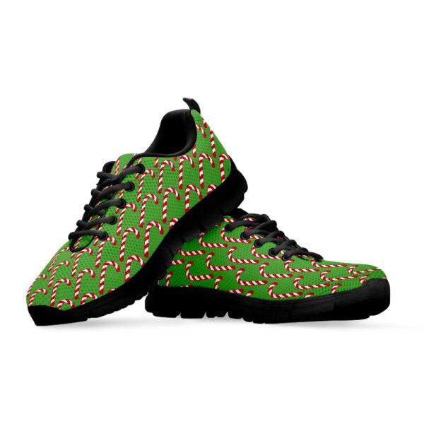 Christmas Sneaker, Merry Christmas Candy Cane Pattern Print Running Shoes, Christmas Shoes, Christmas Running Shoes, Christmas Shoes 2023