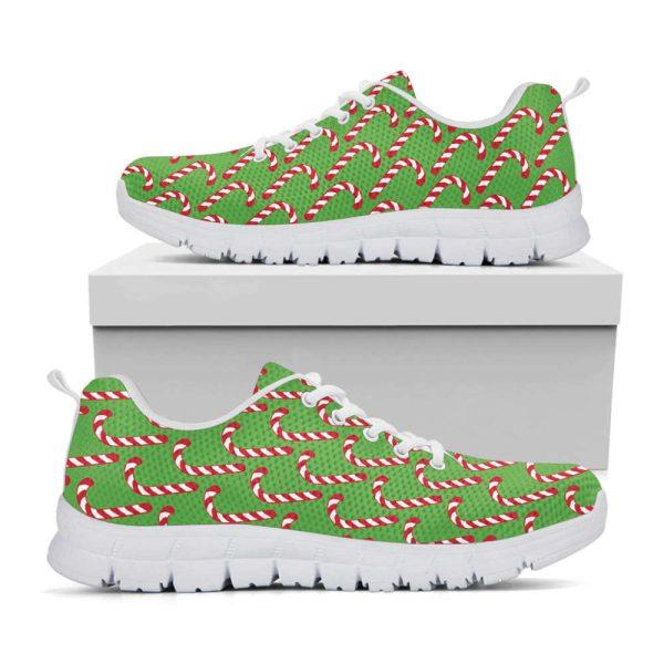 Christmas Sneaker, Merry Christmas Candy Cane Pattern Print Running Shoes, Christmas Shoes, Christmas Running Shoes, Christmas Shoes 2023