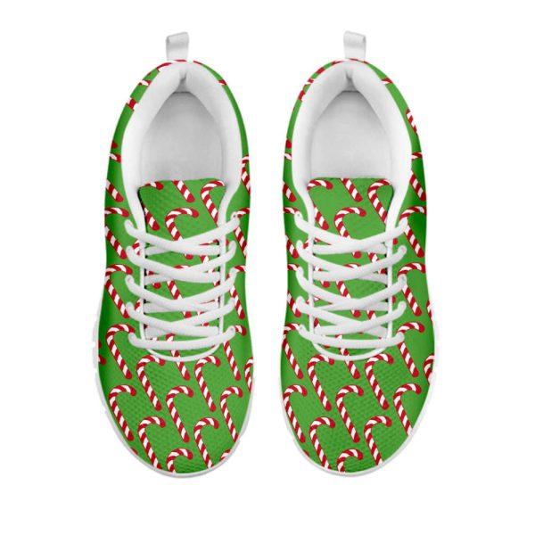 Christmas Sneaker, Merry Christmas Candy Cane Pattern Print Running Shoes, Christmas Shoes, Christmas Running Shoes, Christmas Shoes 2023