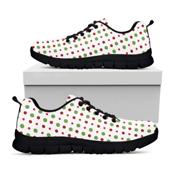 Christmas Sneaker, Merry Christmas Dots Pattern Print Running Shoes, Christmas Shoes, Christmas Running Shoes, Christmas Shoes 2023