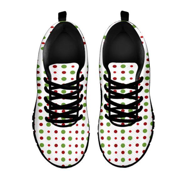 Christmas Sneaker, Merry Christmas Dots Pattern Print Running Shoes, Christmas Shoes, Christmas Running Shoes, Christmas Shoes 2023