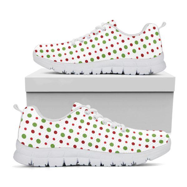 Christmas Sneaker, Merry Christmas Dots Pattern Print Running Shoes, Christmas Shoes, Christmas Running Shoes, Christmas Shoes 2023