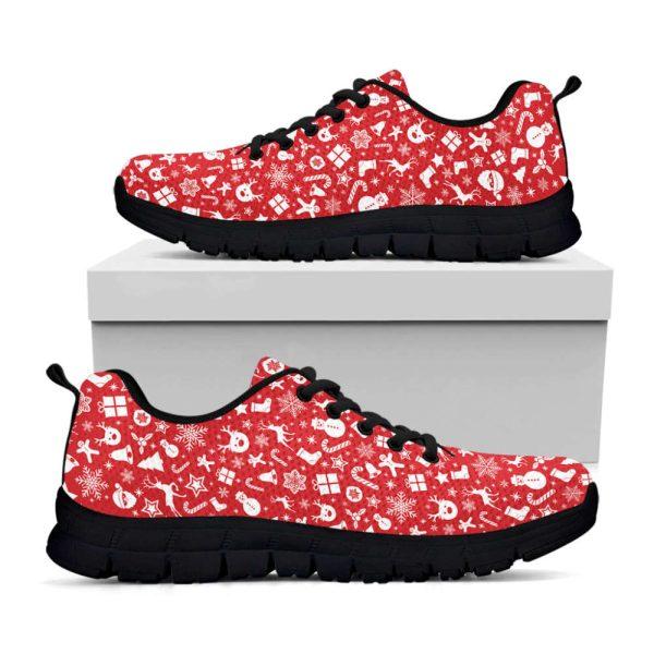 Christmas Sneaker, Merry Christmas Elements Pattern Print Running Shoes, Christmas Shoes, Christmas Running Shoes, Christmas Shoes 2023