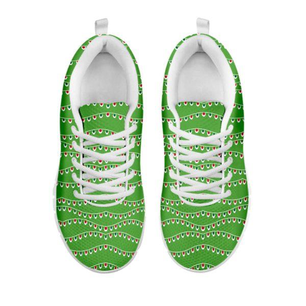 Christmas Sneaker, Merry Christmas Lights Pattern Print Running Shoes, Christmas Shoes, Christmas Running Shoes, Christmas Shoes 2023