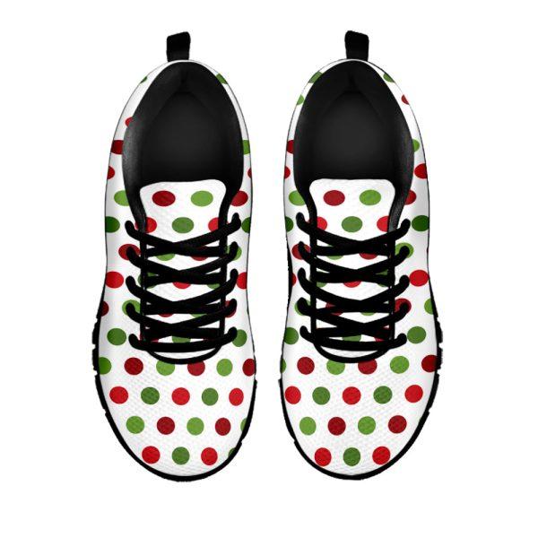 Christmas Sneaker, Merry Christmas Polka Dot Pattern Print Running Shoes, Christmas Shoes, Christmas Running Shoes, Christmas Shoes 2023