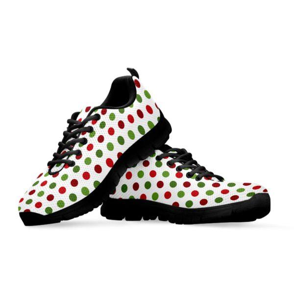 Christmas Sneaker, Merry Christmas Polka Dot Pattern Print Running Shoes, Christmas Shoes, Christmas Running Shoes, Christmas Shoes 2023