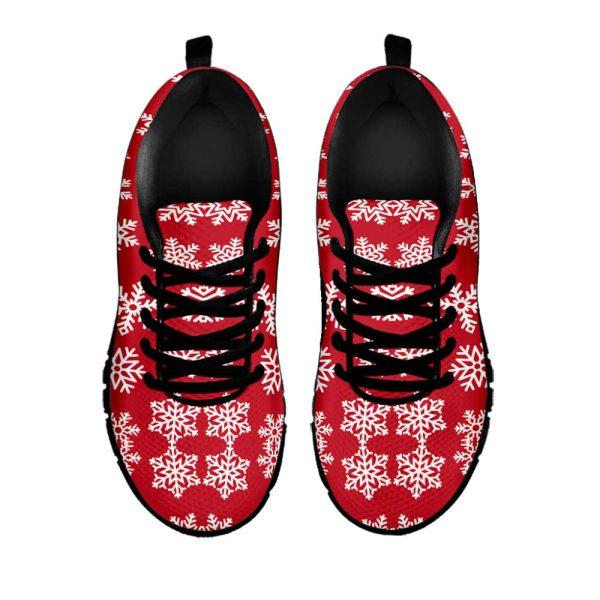 Christmas Sneaker, Merry Christmas Snowflakes Pattern Print Running Shoes, Christmas Shoes, Christmas Running Shoes, Christmas Shoes 2023