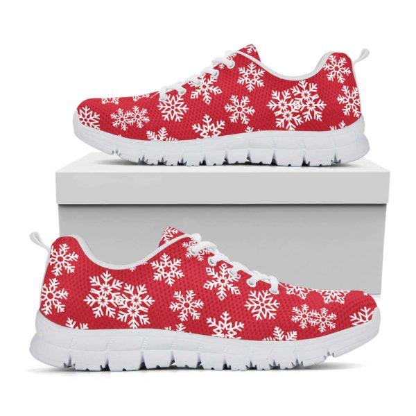 Christmas Sneaker, Merry Christmas Snowflakes Pattern Print Running Shoes, Christmas Shoes, Christmas Running Shoes, Christmas Shoes 2023