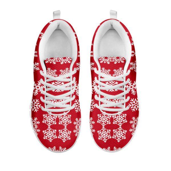 Christmas Sneaker, Merry Christmas Snowflakes Pattern Print Running Shoes, Christmas Shoes, Christmas Running Shoes, Christmas Shoes 2023