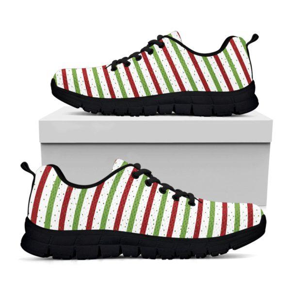 Christmas Sneaker, Merry Christmas Striped Pattern Print Running Shoes, Christmas Shoes, Christmas Running Shoes, Christmas Shoes 2023