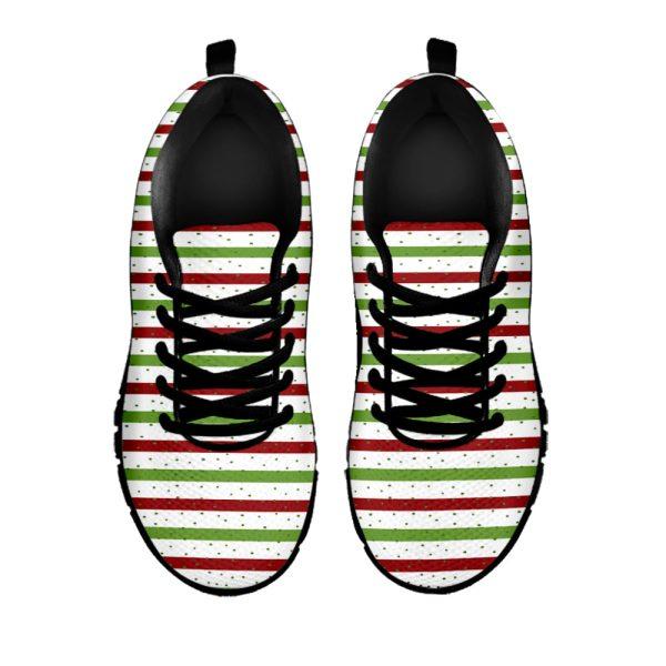 Christmas Sneaker, Merry Christmas Striped Pattern Print Running Shoes, Christmas Shoes, Christmas Running Shoes, Christmas Shoes 2023