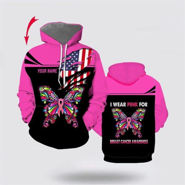 Breast Cancer Hoodie, Custom Breast Cancer Awareness Pink Ribbon All Over Print Hoodie, Breast Cancer Awareness Shirts