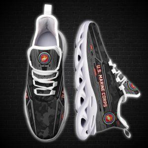 Custom Name Military Shoes, US Marine Corp Military Veteran Shoes Clunky Sneakers Sport Shoes, Veterans Shoes, Max Soul Shoes
