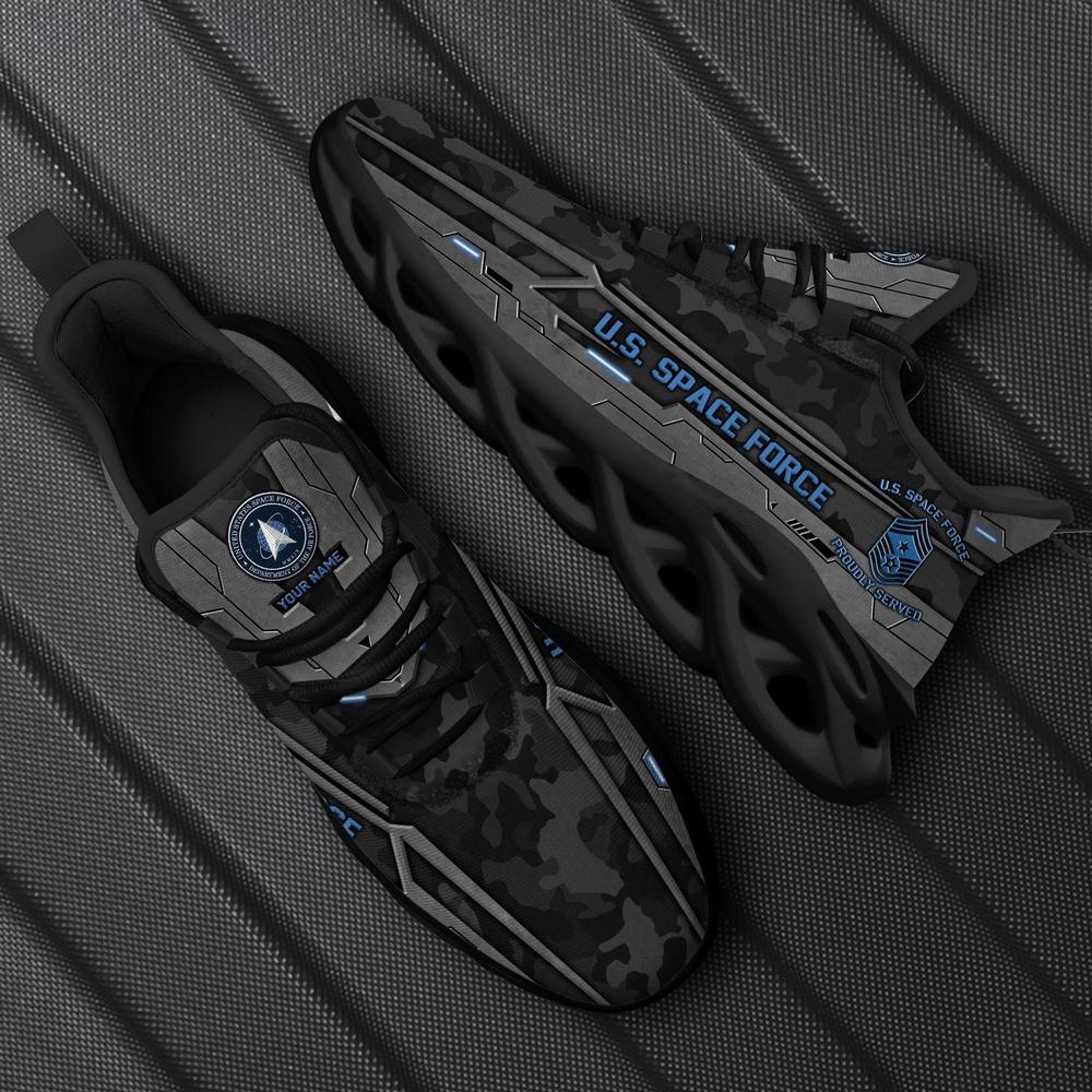 Custom Name Rank Military Shoes, US Space Force Military Veteran Camo Shoes, Veterans Shoes, Max Soul Shoes Custom Name Rank Military Shoes, US Space Force Military Veteran Camo Shoes, Veterans Shoes, Max Soul Shoes