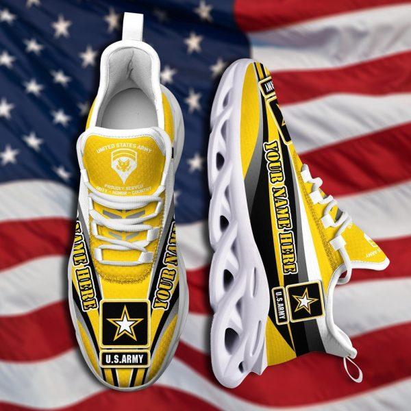 Custom Name Rank Military Shoes, Us Army Military Veteran Sneakers Sport Style Clunky Sneakers, Veterans Shoes, Max Soul Shoes, Veterans Clunky Shoes