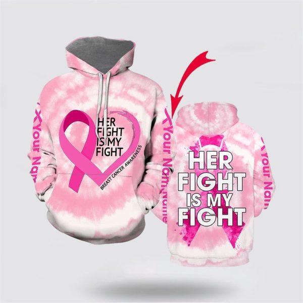 Breast Cancer Hoodie, Custom Tie Dye Breast Cancer Awareness All Over Print Hoodie, Breast Cancer Awareness Shirts