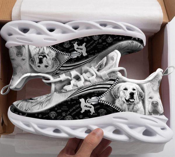 Dog Shoes Running, Golden Retriever Sketch Max Soul Shoes For Women Men Kid, Max Soul Shoes