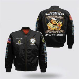 Navy Bomber Jacket, Personalized Name Rank US…
