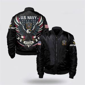 Navy Bomber Jacket, Personalized Rank US Navy…
