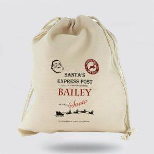 Personalised Christmas Sack, Canvas Sack With Childs…