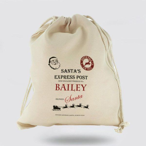 Personalised Christmas Sack, Canvas Sack With Childs Name On Santa Signed Express Post, Xmas Santa Sacks, Christmas Bag Gift