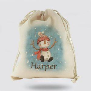 Personalised Christmas Sack, Canvas Sack With Cute…