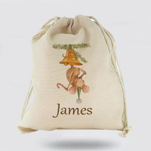 Personalised Christmas Sack Canvas Sack With Cute Text And Playful Mouse in Bell Xmas Santa Sacks Christmas Bag Gift 1 kpchhu.jpg