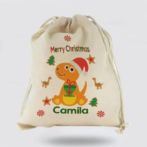 Personalised Christmas Sack Canvas Sack With Dino Text And Orange Gift Giving Dinosaur Xmas Santa Sacks Christmas Bag Gift 1 t4uz7m.jpg